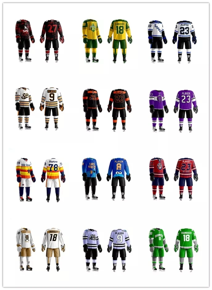 Unique Style Sublimation Ice Hockey Uniforms Sports Wear Customized Sports Ice Hockey Uniform Sets